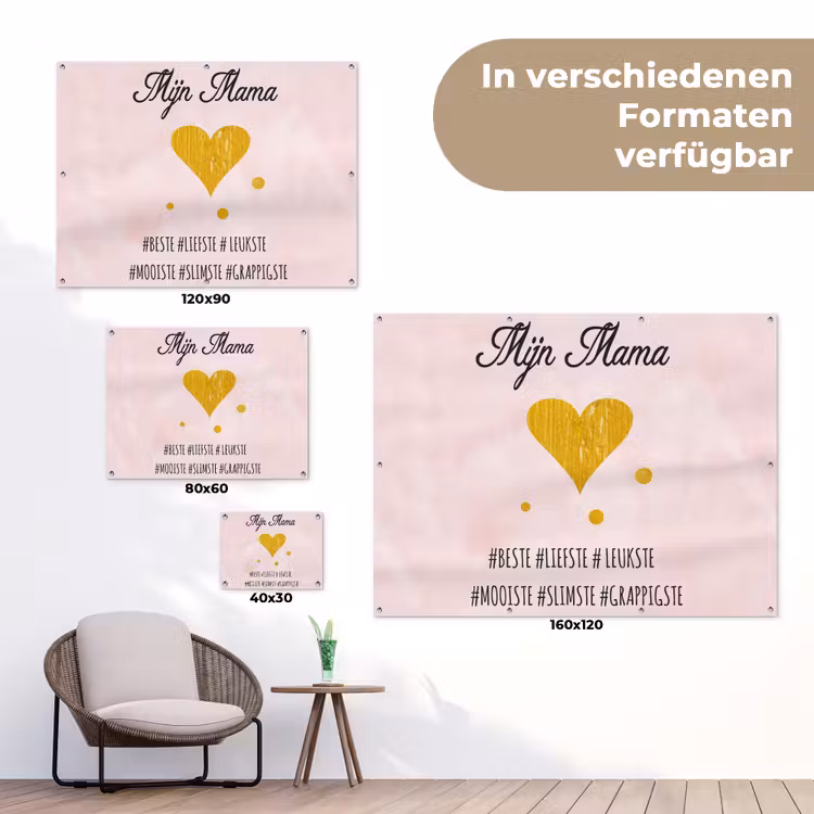 Quotes - Moeder - Spreuken - Mijn mama tuinposter los doek klein -Xsfeer9_DE