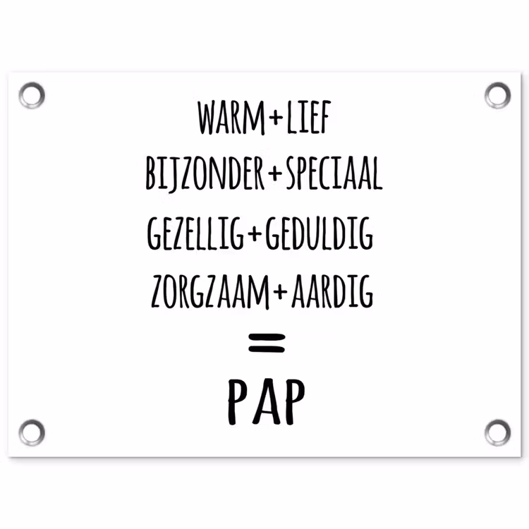 Quotes - Pap definitie - Spreuken - Vader tuinposter los doek klein -3d