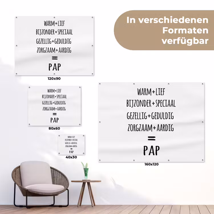 Quotes - Pap definitie - Spreuken - Vader tuinposter los doek klein -Xsfeer9_DE