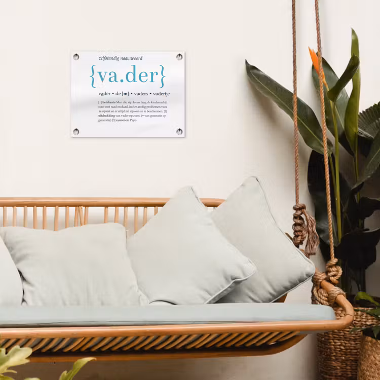Quotes - Vader definitie - Spreuken - Woordenboek tuinposter los doek klein -sfeer7