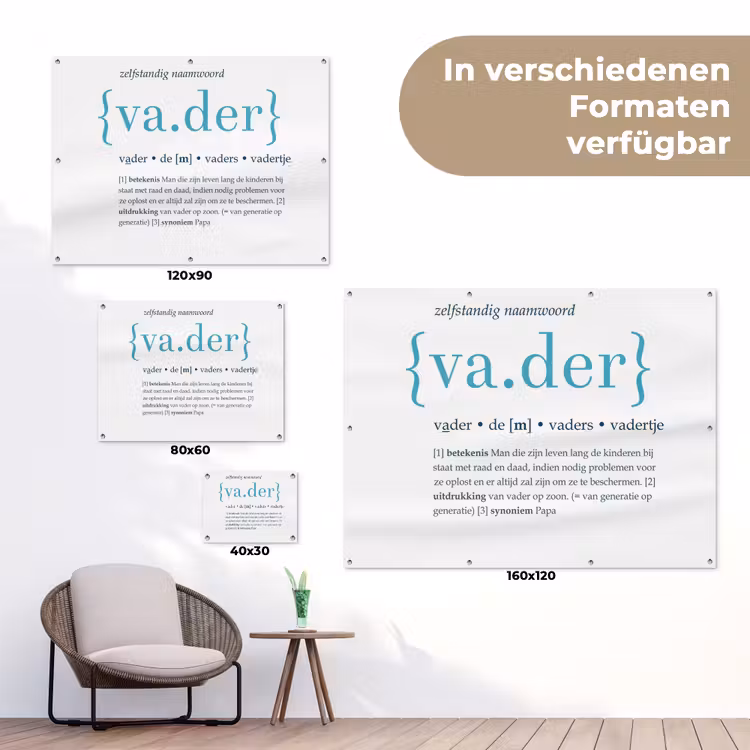 Quotes - Vader definitie - Spreuken - Woordenboek tuinposter los doek klein -Xsfeer9_DE