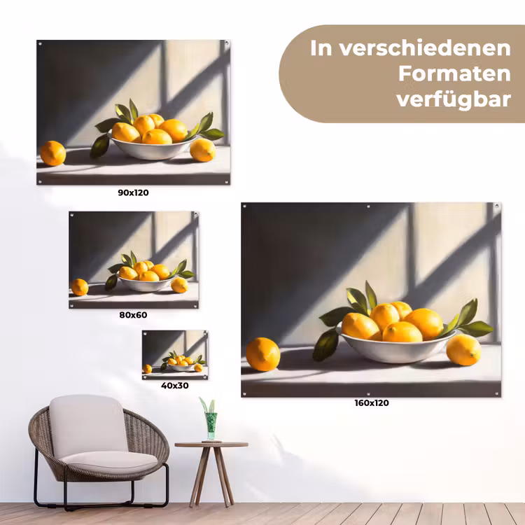 Citroenen - Stilleven - Geel tuinposter los doek klein -Xsfeer9_DE