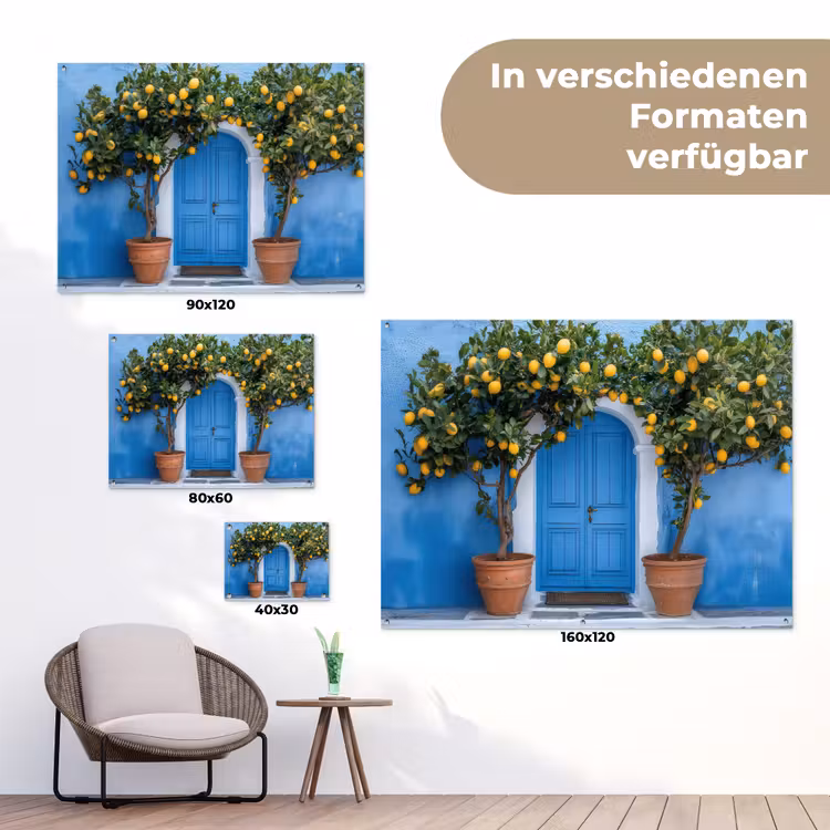 Citroenbomen - Geel - Deur - Potten tuinposter los doek klein -Xsfeer9_DE