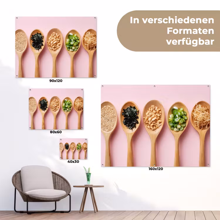 Ingrediënten - Lepels - Hout - Roze tuinposter los doek klein -Xsfeer9_DE