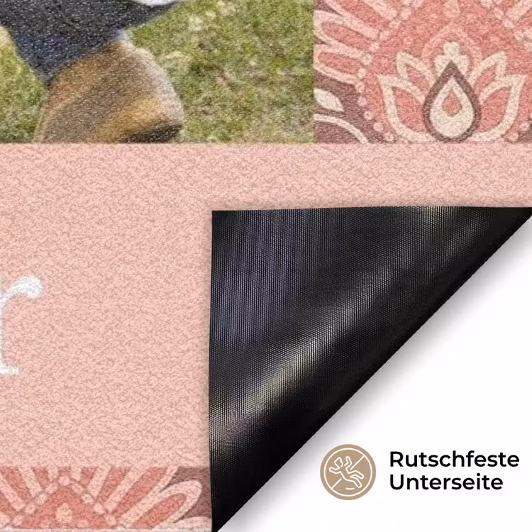Eigen - Foto - Rund - Balken - Unter Deurmat klein -antislip_DE
