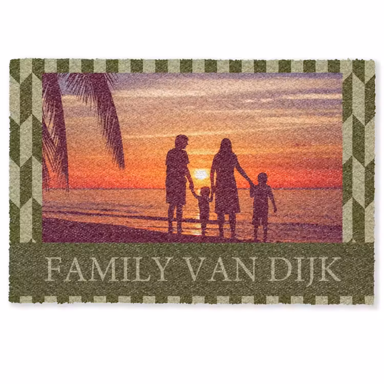 Familie - In - Patroon - Olive - Foto Deurmat klein -zkaufland3d