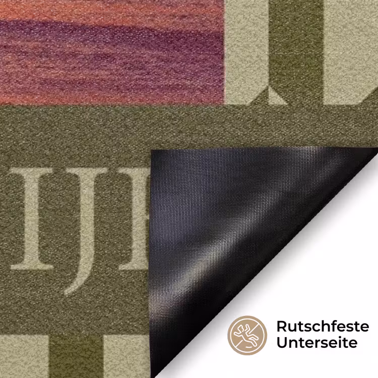 Familie - In - Patroon - Olive - Foto Deurmat klein -antislip_DE