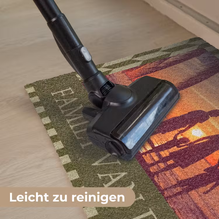 Familie - In - Patroon - Olive - Foto Deurmat klein -reinigen_DE