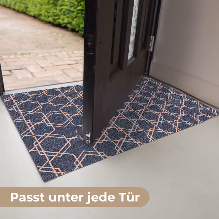 Modern - Patroon - Donkerblauw - Roze Deurmat klein 898 -USP_DE