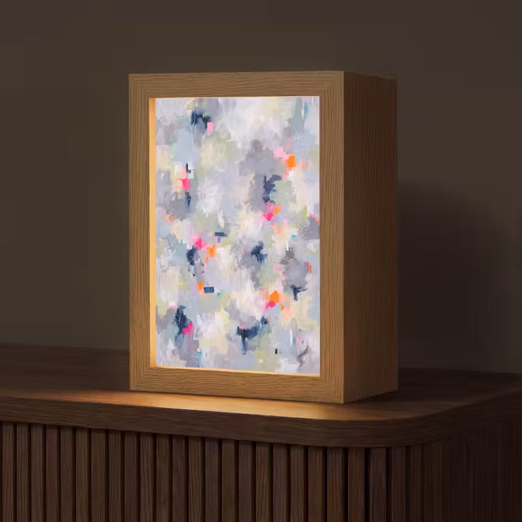 Personalisierte Lightbox - Abstrakt – Farbenfroh – Modern – Kunst - Abstract - Kleurrijk - Modern - Kunst Light Box met kabel (Tafellamp) klein