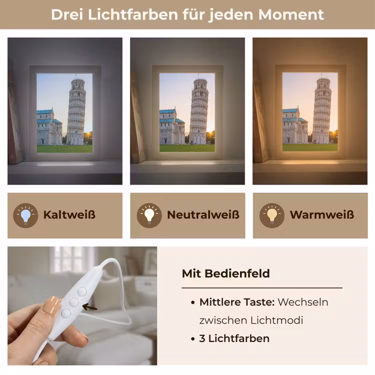 Personalisierte Lightbox - Architektur – Turm – Pisa – Italien – Sonnenuntergang - Architectuur - Toren - Pisa - Italië - Zonsondergang Light Box met kabel (Tafellamp) klein