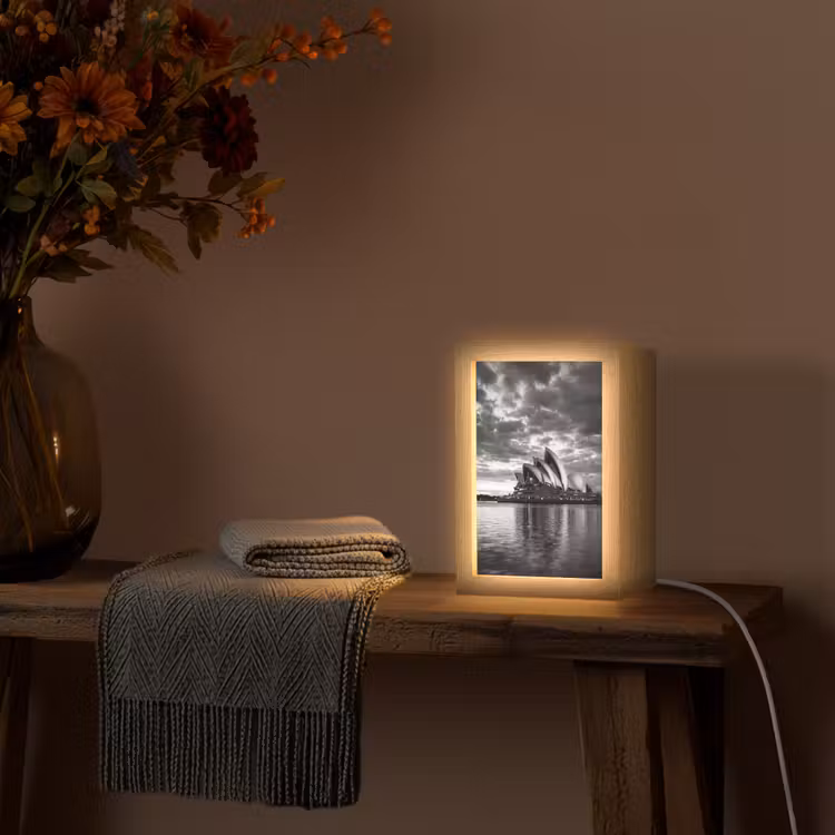 Personalisierte Lightbox - Architektur – Wasser – Stadt – Modern – Schwarz-Weiß — 3