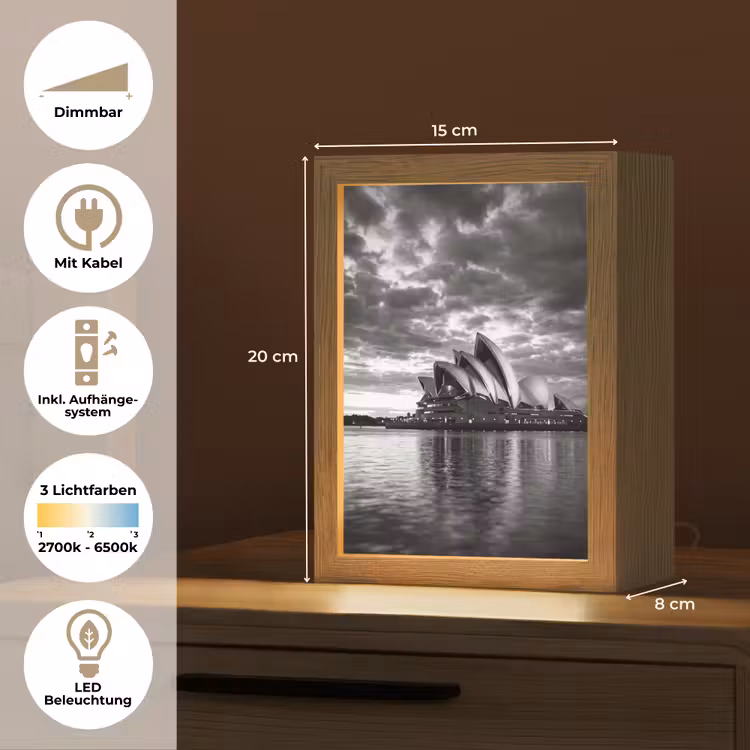 Personalisierte Lightbox - Architektur – Wasser – Stadt – Modern – Schwarz-Weiß — 6