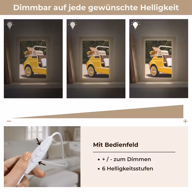Personalisierte Lightbox - Auto – Picknick – Sommer – Gelb - Auto - Picknick - Zomer - Geel Light Box met kabel (Tafellamp) klein