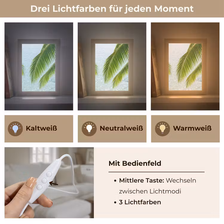 Personalisierte Lightbox - Baum – Blätter – Wasser – tropisch – grün - Boom - Bladeren - Water - Tropisch - Groen Light Box met kabel (Tafellamp) klein