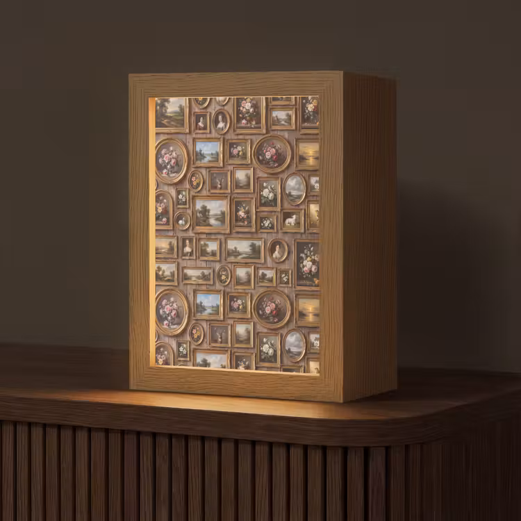 Bloemen - Rozen - Klassiek - Vaas - Kleurrijk Light Box met kabel (Tafellamp) klein -z3d_website