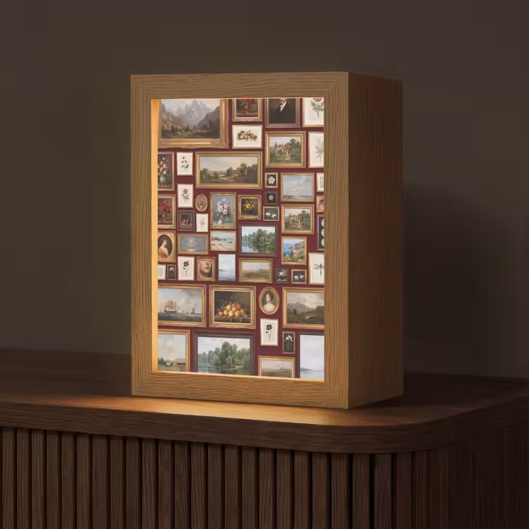 Bloemen - Vaas - Klassiek - Kunst - Rood Light Box met kabel (Tafellamp) klein -z3d_website