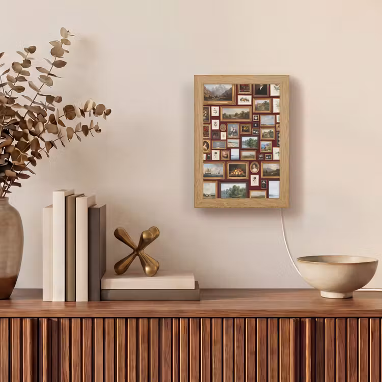 Bloemen - Vaas - Klassiek - Kunst - Rood Light Box met kabel (Tafellamp) klein -sfeer2