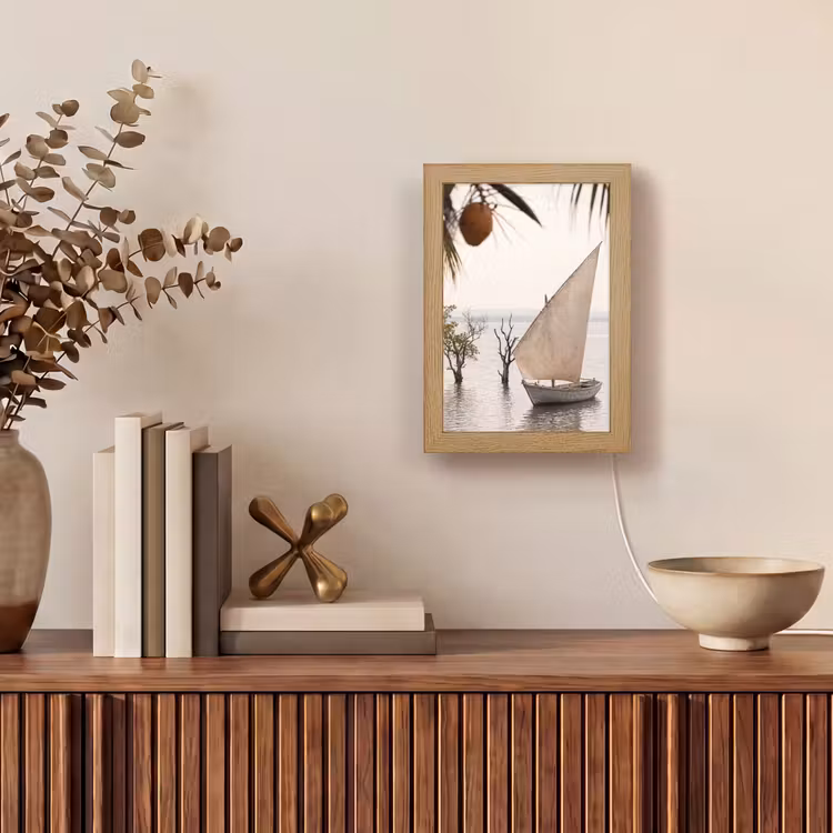 Personalisierte Lightbox - Boot – Segeln – Wasser – Tropisch – Natur - Boot - Zeil - Water - Tropisch - Natuur Light Box met kabel (Tafellamp) klein