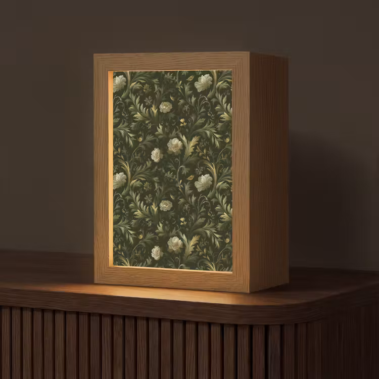 Botanisch - Naadloos - Bloemen Light Box met kabel (Tafellamp) klein 925 -z3d_website