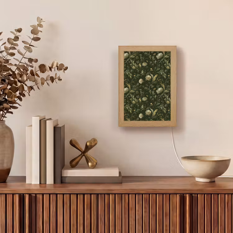 Botanisch - Naadloos - Bloemen Light Box met kabel (Tafellamp) klein 925 -sfeer2