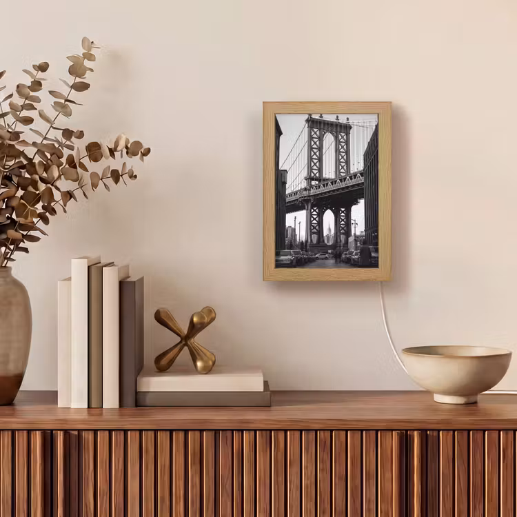 Personalisierte Lightbox - Brücke – Stadt – Architektur – Modern – Schwarz-Weiß — 4
