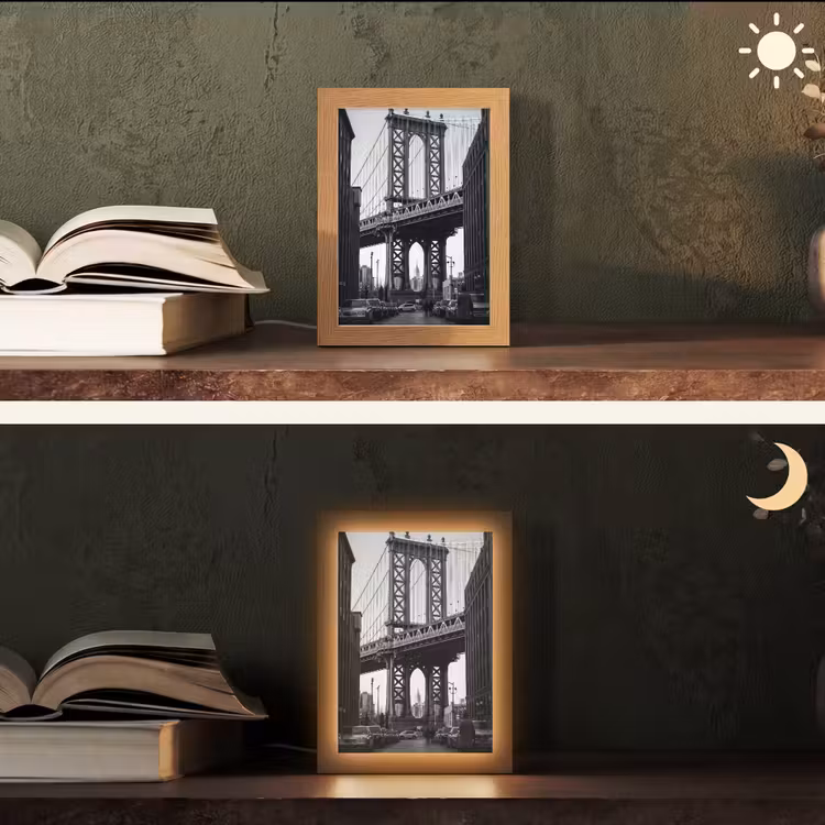 Personalisierte Lightbox - Brücke – Stadt – Architektur – Modern – Schwarz-Weiß — 5