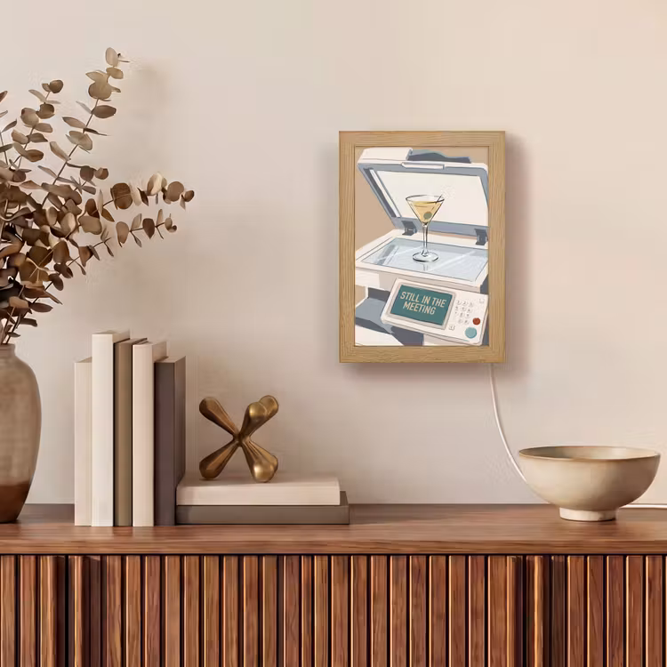 Personalisierte Lightbox - Büro – Getränke – Humor – Illustration - Kantoor - Drank - Humor - Illustratie Light Box met kabel (Tafellamp) klein