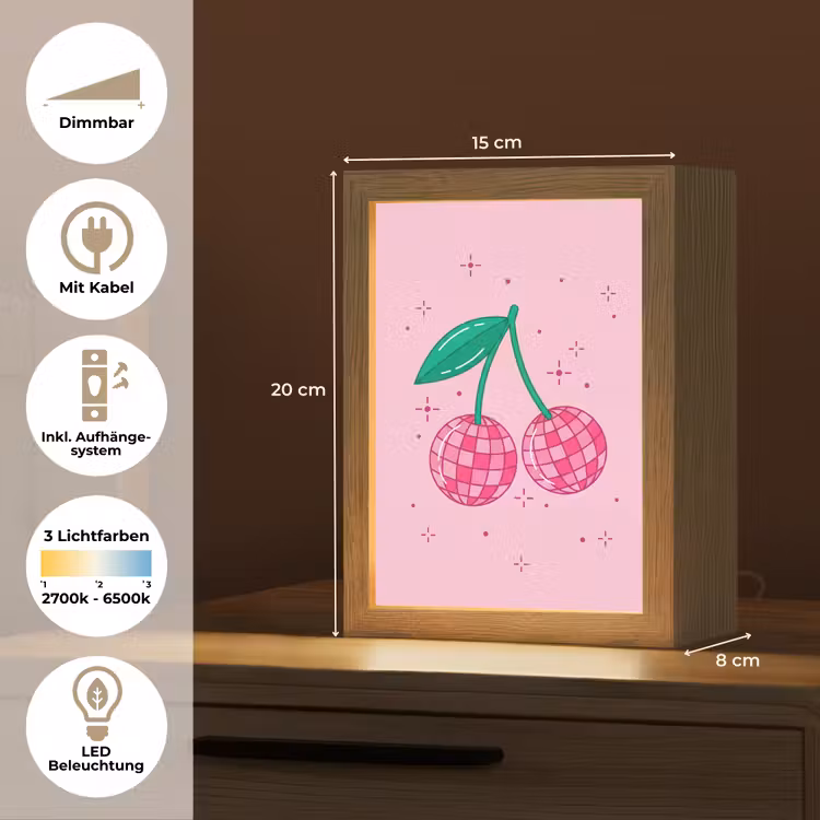 Decoratie - Disco-bal - Feest - Roze Light Box met kabel (Tafellamp) klein -USP_DE