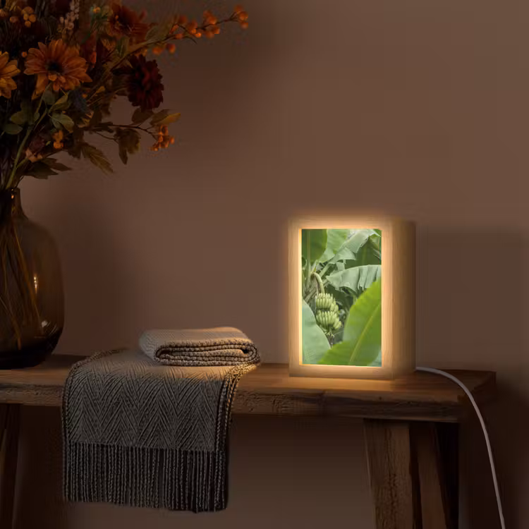 Personalisierte Lightbox - Essen – Bananen – Plantage – Grün - Eten - Bananen - Plantage - Groen Light Box met kabel (Tafellamp) klein