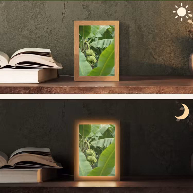 Personalisierte Lightbox - Essen – Bananen – Plantage – Grün - Eten - Bananen - Plantage - Groen Light Box met kabel (Tafellamp) klein