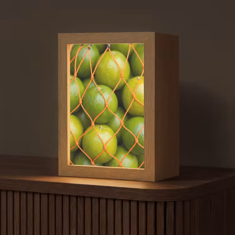 Personalisierte Lightbox - Essen – Netz – Grün – Markt - Eten - Net - Groen - Markt Light Box met kabel (Tafellamp) klein