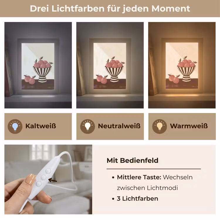 Personalisierte Lightbox - Essen – Schale – Stillleben – Modern – Rot - Eten - Schaal - Stilleven - Modern - Rood Light Box met kabel (Tafellamp) klein