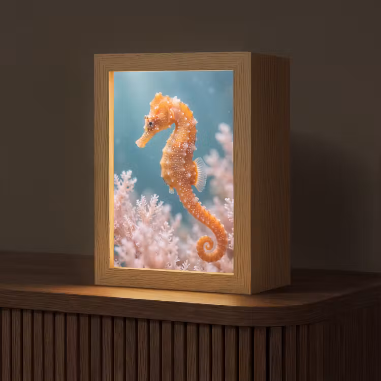 Vis - Koraal - Oceaan - Macro - Oranje Light Box met kabel (Tafellamp) klein -z3d_website