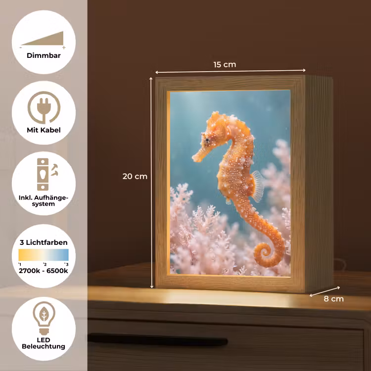 Vis - Koraal - Oceaan - Macro - Oranje Light Box met kabel (Tafellamp) klein -USP_DE