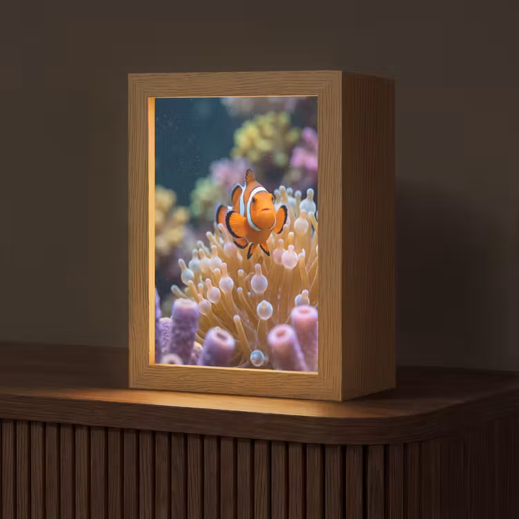 Vis - Koraal - Onderwater - Oranje - Dieren Light Box met kabel (Tafellamp) klein -z3d_website