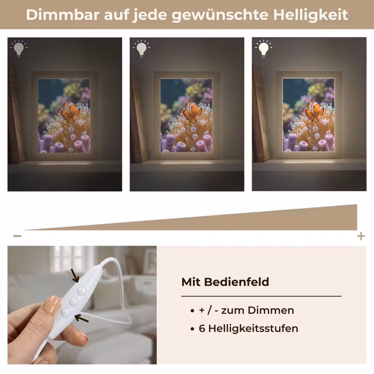 Vis - Koraal - Onderwater - Oranje - Dieren Light Box met kabel (Tafellamp) klein -USP_dimbaarDE