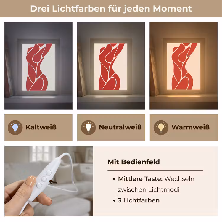 Personalisierte Lightbox - Frau – Figur – Abstrakt – Modern – Rot - Vrouw - Figuur - Abstract - Modern - Rood Light Box met kabel (Tafellamp) klein