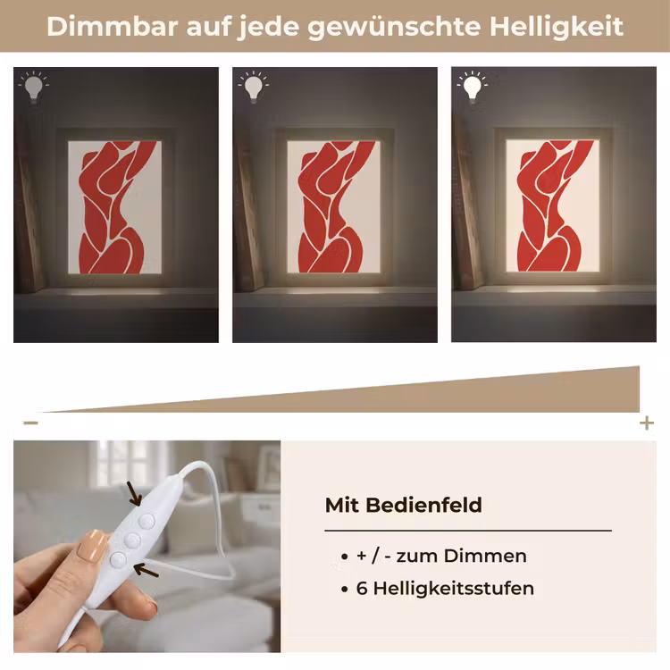 Personalisierte Lightbox - Frau – Figur – Abstrakt – Modern – Rot - Vrouw - Figuur - Abstract - Modern - Rood Light Box met kabel (Tafellamp) klein