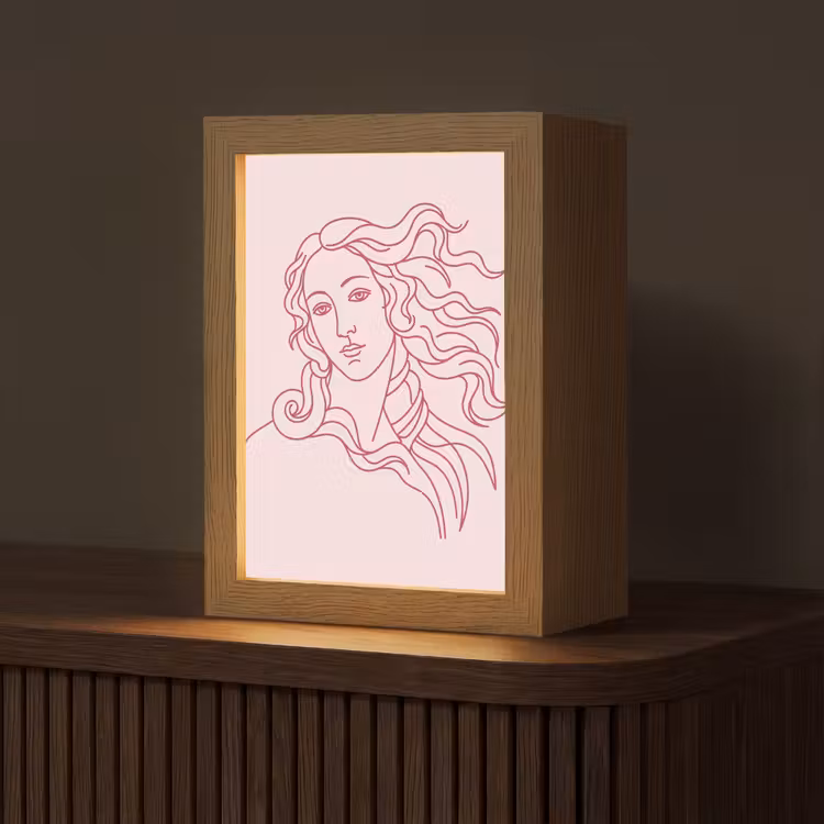 Personalisierte Lightbox - Frau – Porträt – Klassisch – Strichzeichnung – Rosa — 1