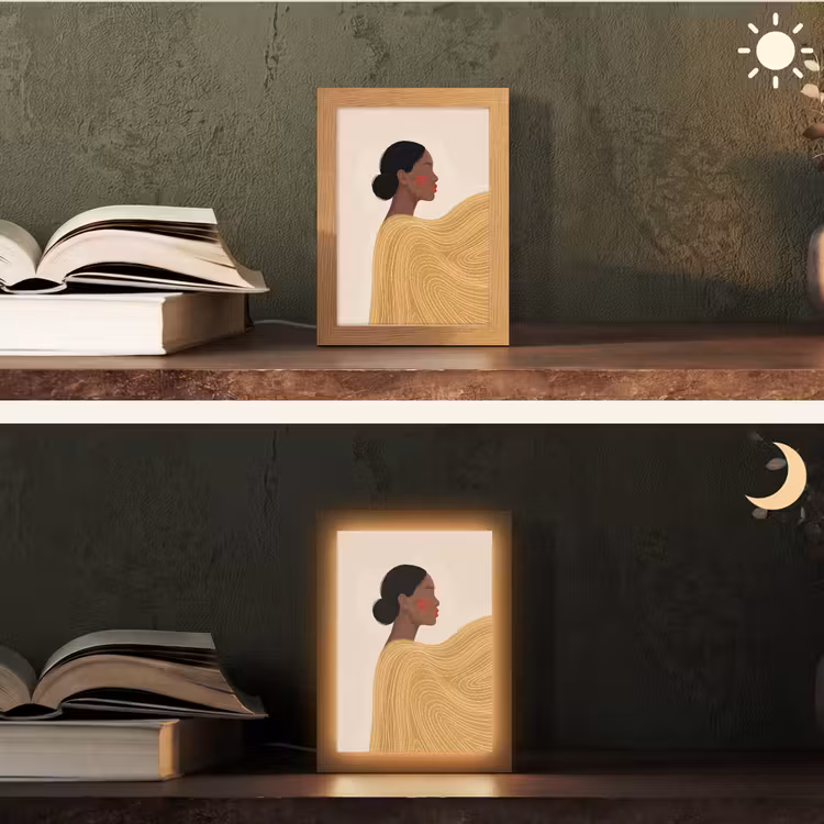 Personalisierte Lightbox - Frau – Profil – Modern – Abstrakt – Kunst - Vrouw - Profiel - Modern - Abstract - Kunst Light Box met kabel (Tafellamp) klein