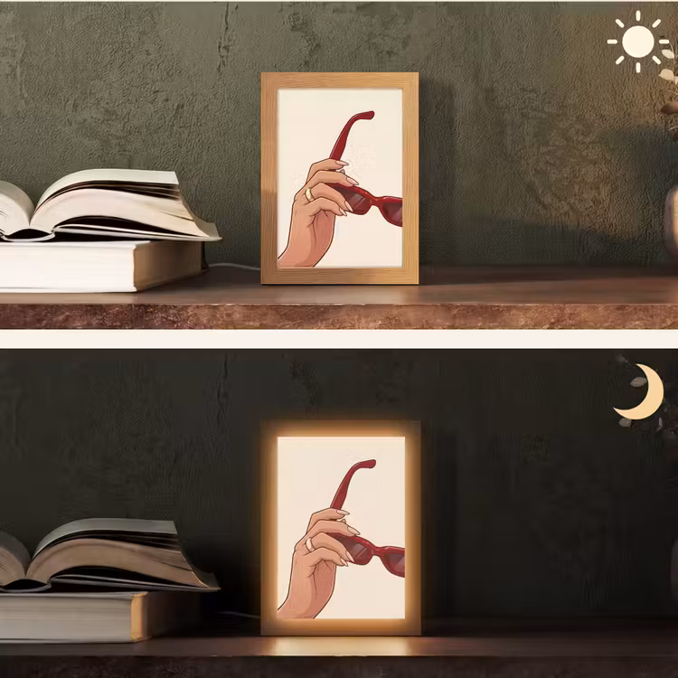 Personalisierte Lightbox - Frau – Sonnenbrille – Mode – Rot – Illustration — 5