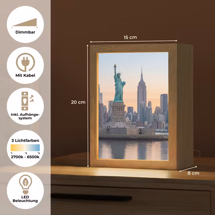 Personalisierte Lightbox - Freiheitsstatue – New York – Sonnenaufgang – Stadt – Architektur — 6