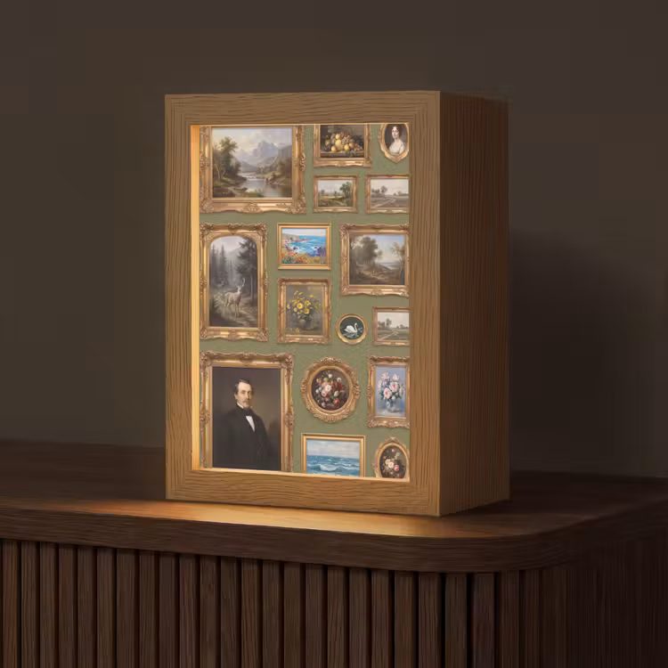 Hert - Bos - Natuur - Klassiek - Dieren Light Box met kabel (Tafellamp) klein -z3d_website
