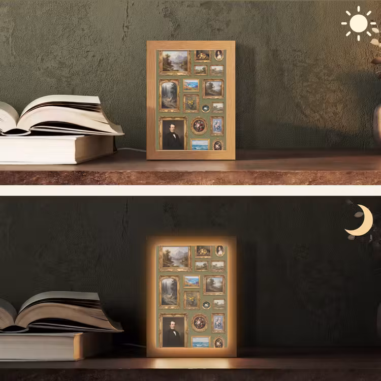 Hert - Bos - Natuur - Klassiek - Dieren Light Box met kabel (Tafellamp) klein -sfeer3