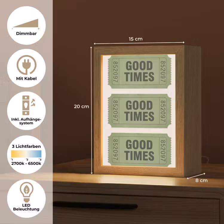 Personalisierte Lightbox - Karte – Vintage – Grün – Veranstaltung – Kollektion — 6