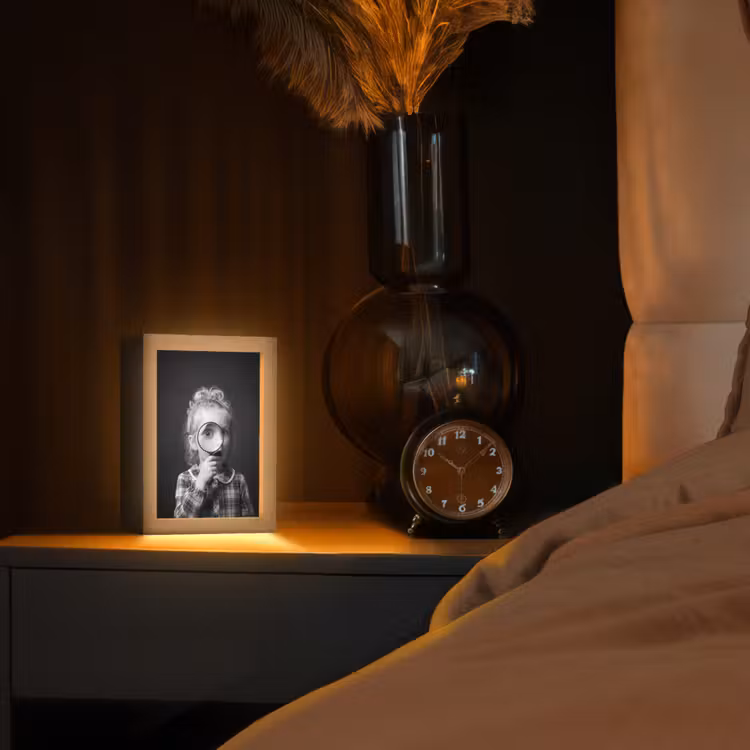 Kind - Vergrootglas - Portret - Zwart-wit Light Box met kabel (Tafellamp) klein -sfeer1