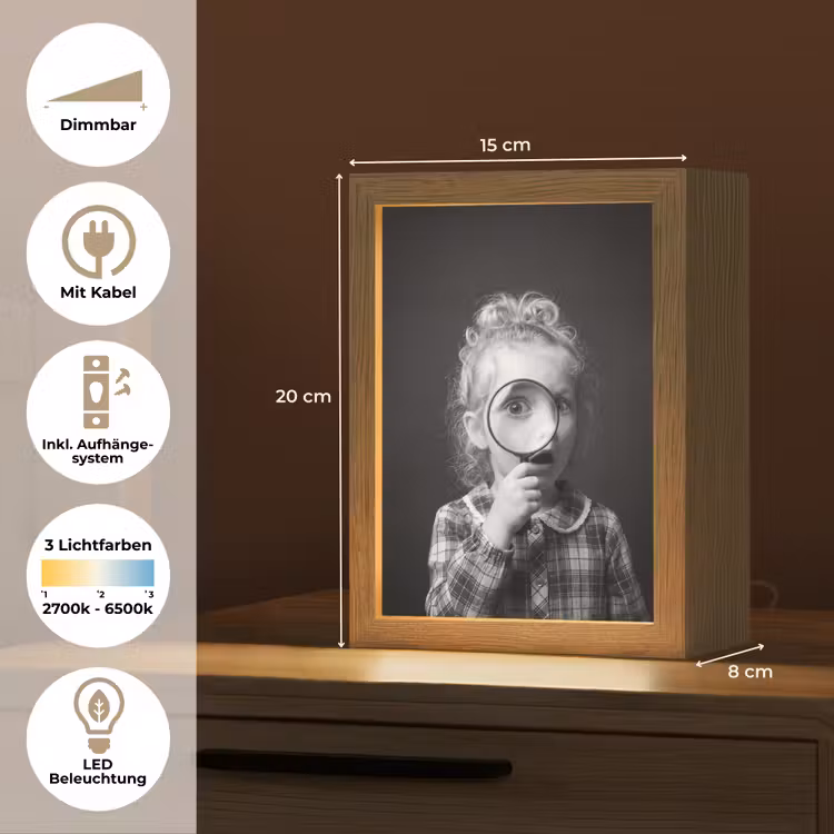 Kind - Vergrootglas - Portret - Zwart-wit Light Box met kabel (Tafellamp) klein -USP_DE