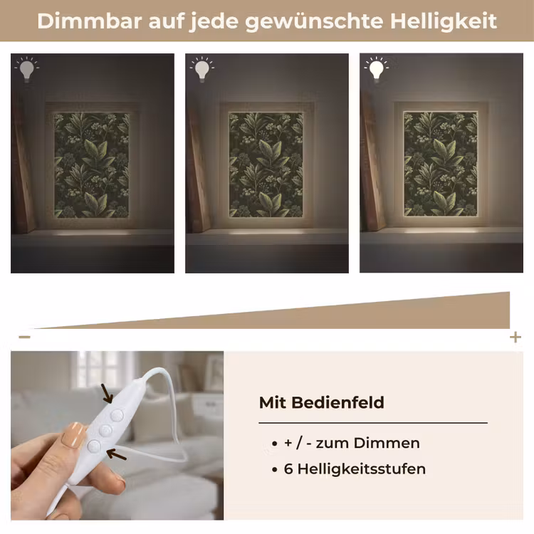 Klassiek - Donker - Botanisch - Planten Light Box met kabel (Tafellamp) klein 925 -USP_dimbaarDE