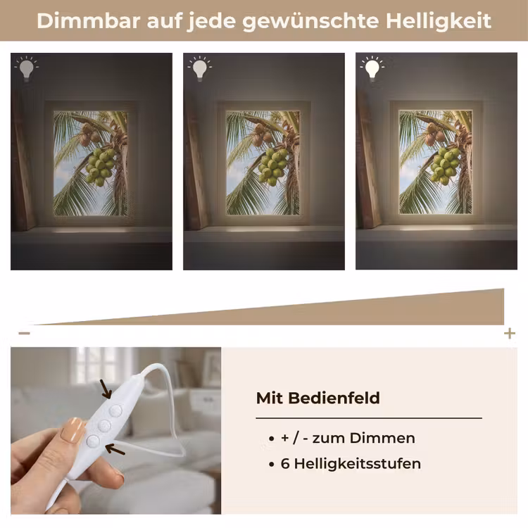 Personalisierte Lightbox - Kokosnuss – Baum – Tropisch – Natur – Grün - Kokosnoot - Boom - Tropisch - Natuur - Groen Light Box met kabel (Tafellamp) klein
